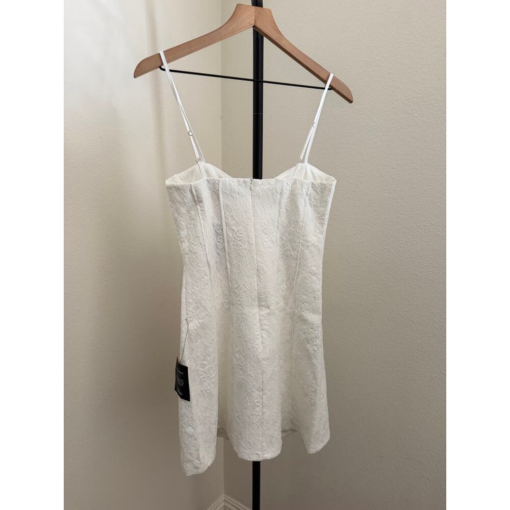 Lulus Dainty Personality Ivory Lace Seamed Bustier Mini Dress sz M - Picture 7 of 7